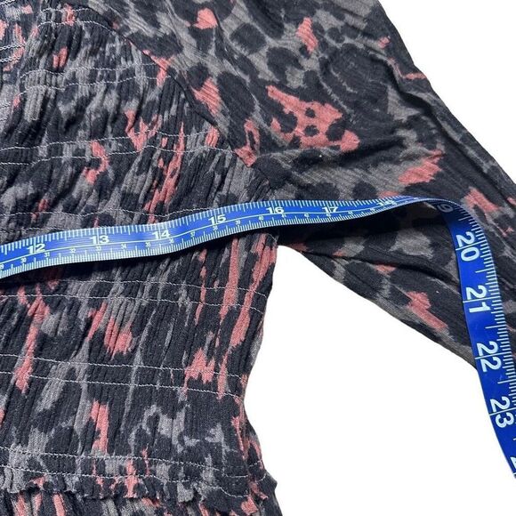 FREE PEOPLE Women’s Black Gray Mauve Long Sleeve Cheetah Leopard Animal Print Da - Picture 5 of 7